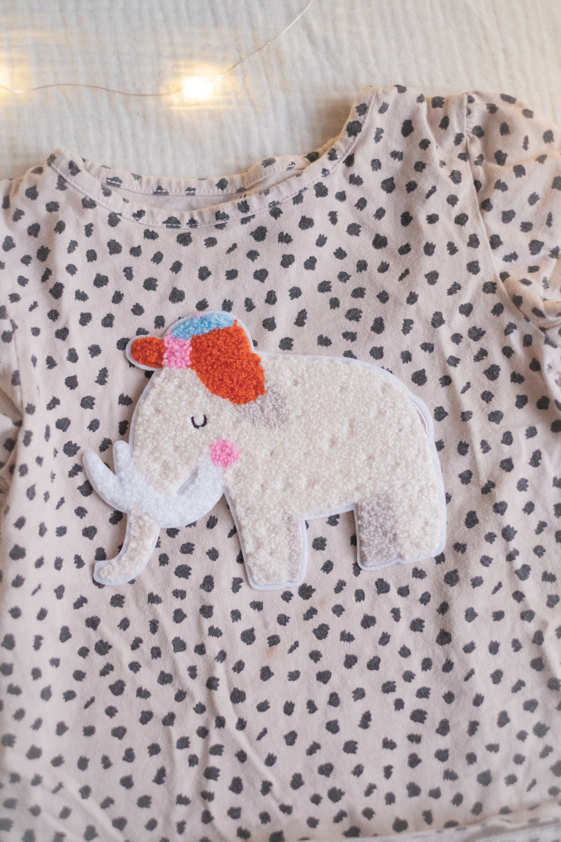 Hej Hanni Patch flauschig Mammut Chenillepatch