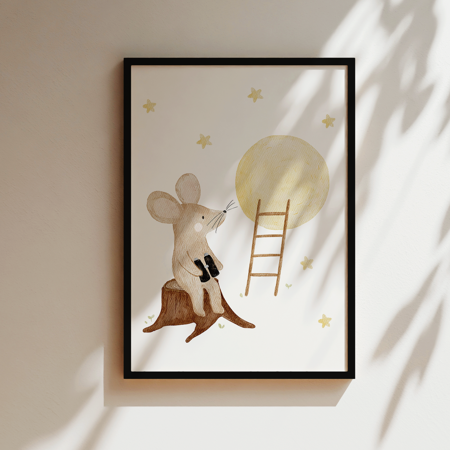 Kinderposter Maus Mond