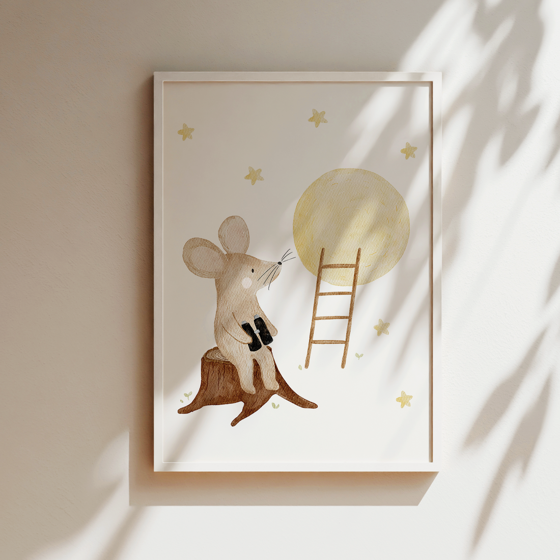Kinderposter Maus Mond inkl. Rahmen