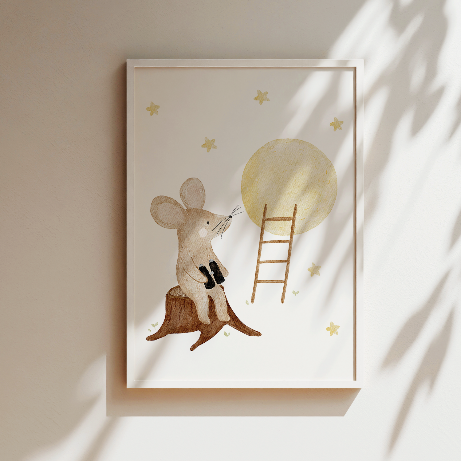 Kinderposter Maus Mond