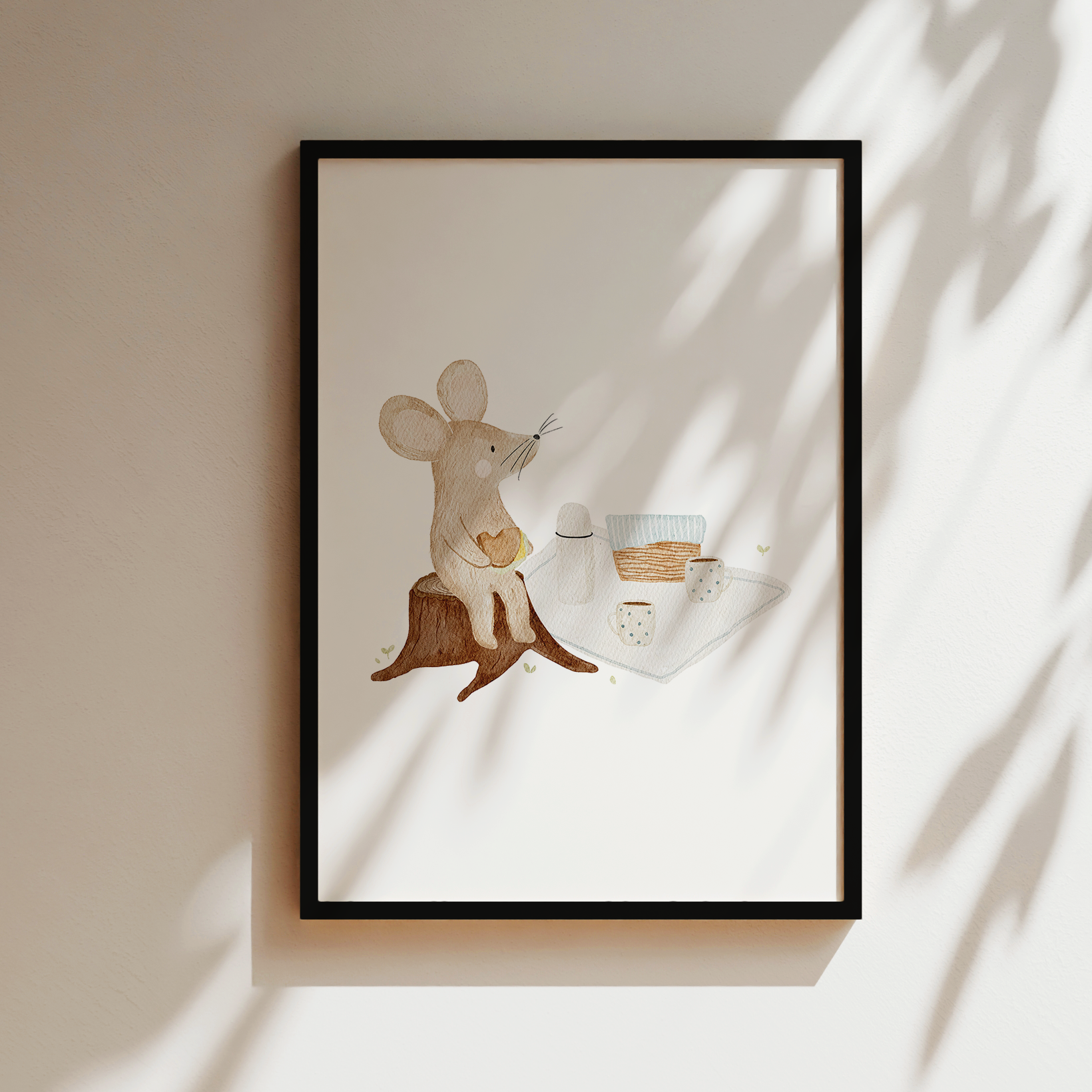 Kinderposter Maus Picknick
