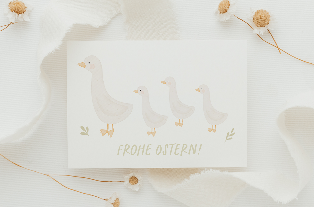 Hej Hanni Postkarte Ostern Gänse