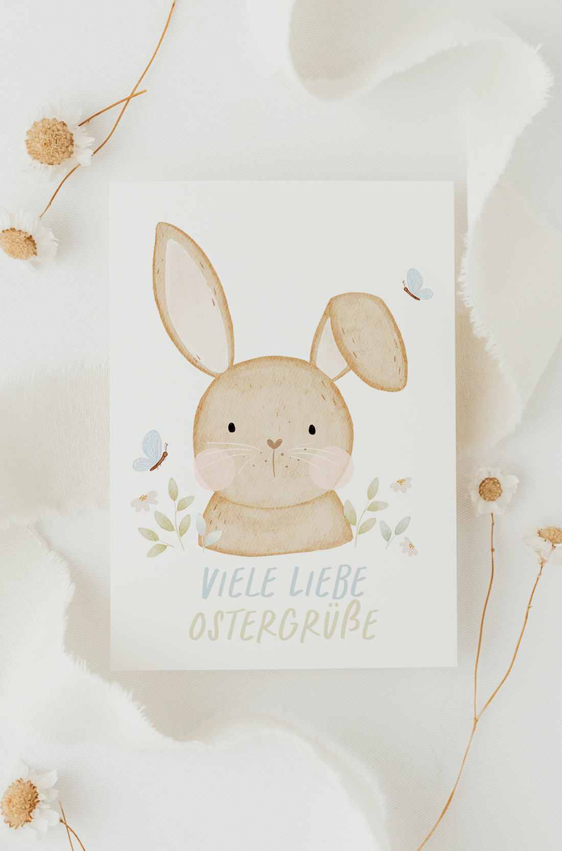 Hej Hanni Postkarte Ostern Hase Schmetterling