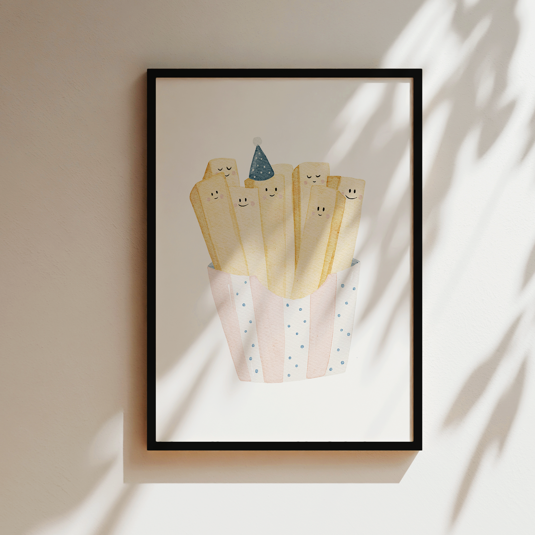 Kinderposter Pommesparty inkl. Rahmen