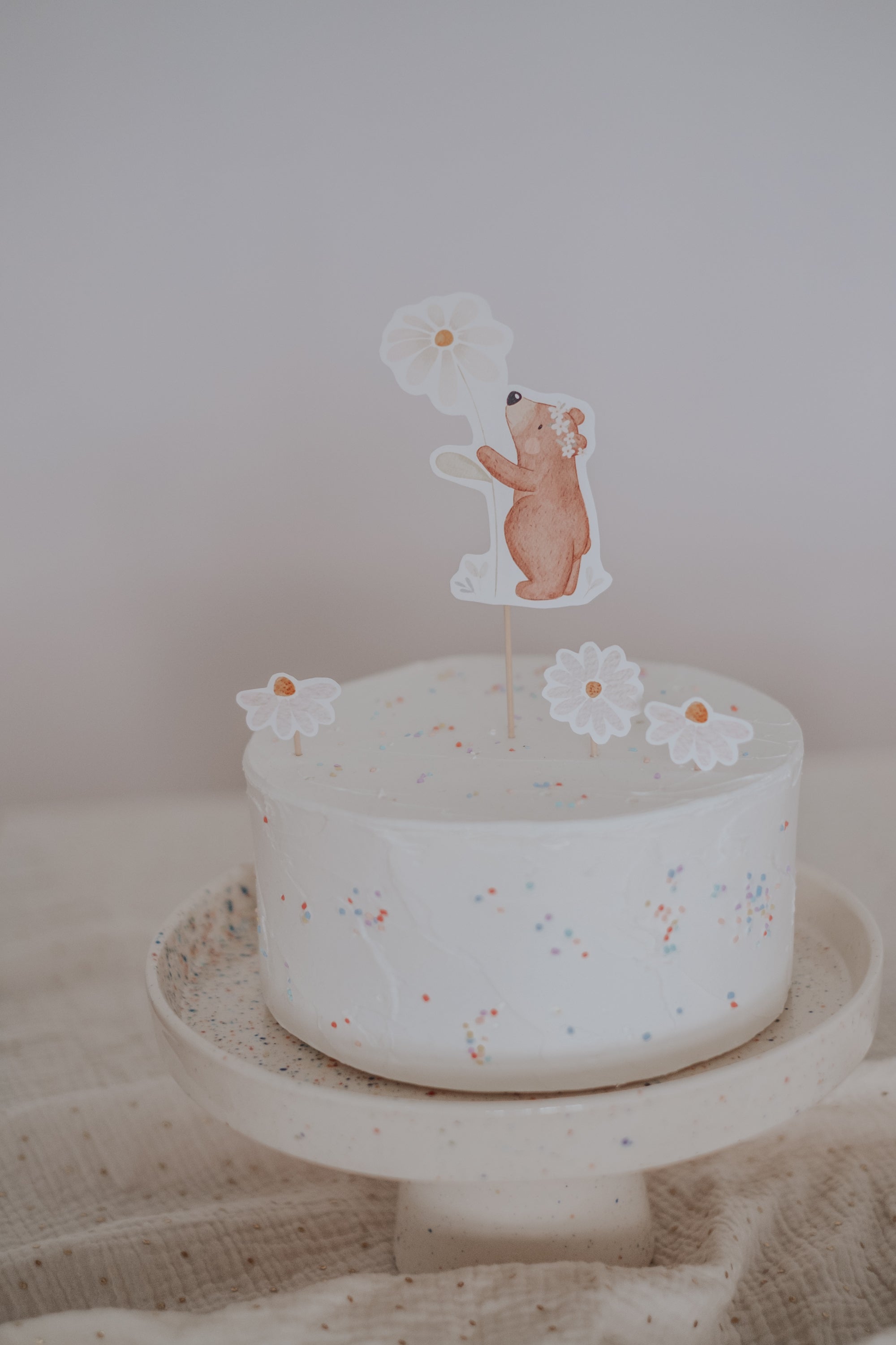 Hej Hanni Caketopper Bär mit Blume