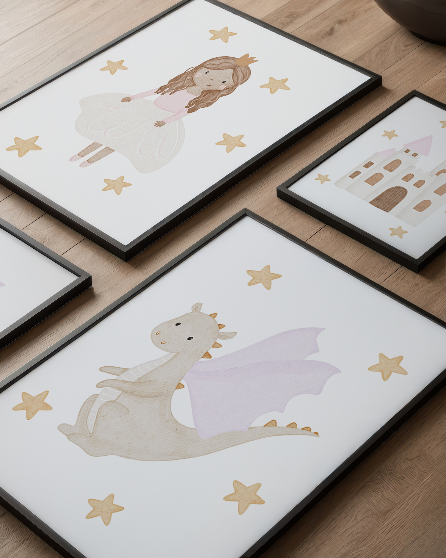 Kinderposter Märchenschloss Sterne