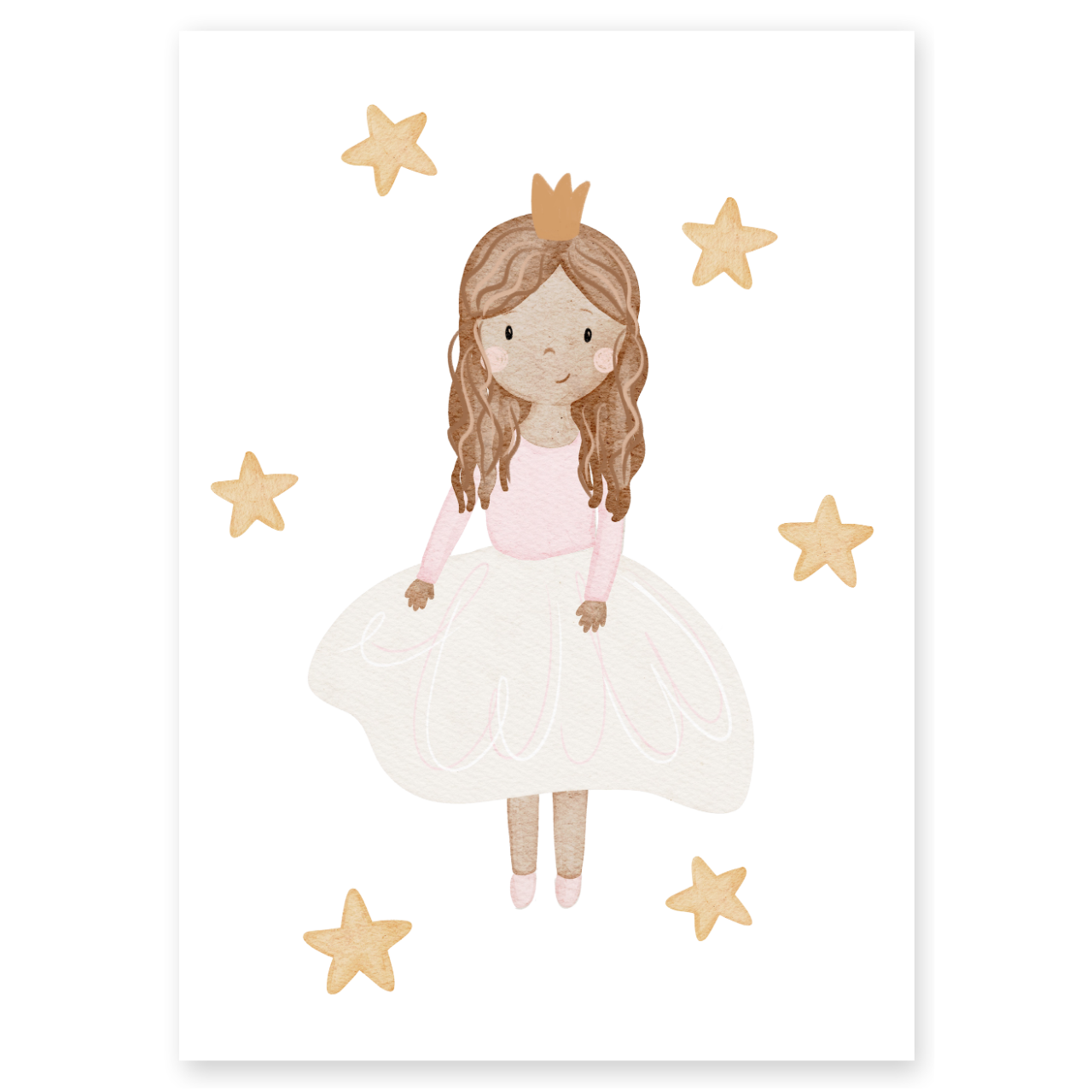 Kinderposter Prinzessin rosa Sterne