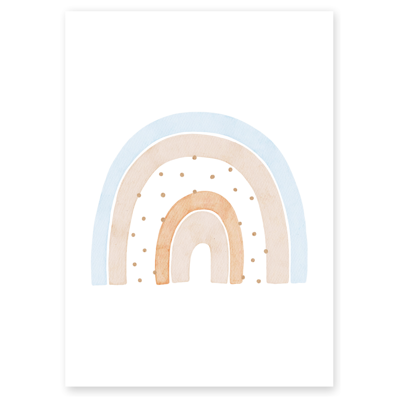 Kinderposter Regenbogen blau beige rosa inkl. Rahmen