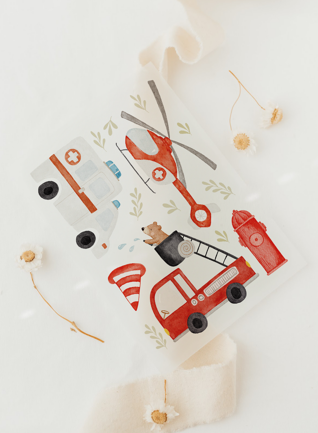 Hej Hanni Bügelbilderset A6 Rettungsfahrzeuge