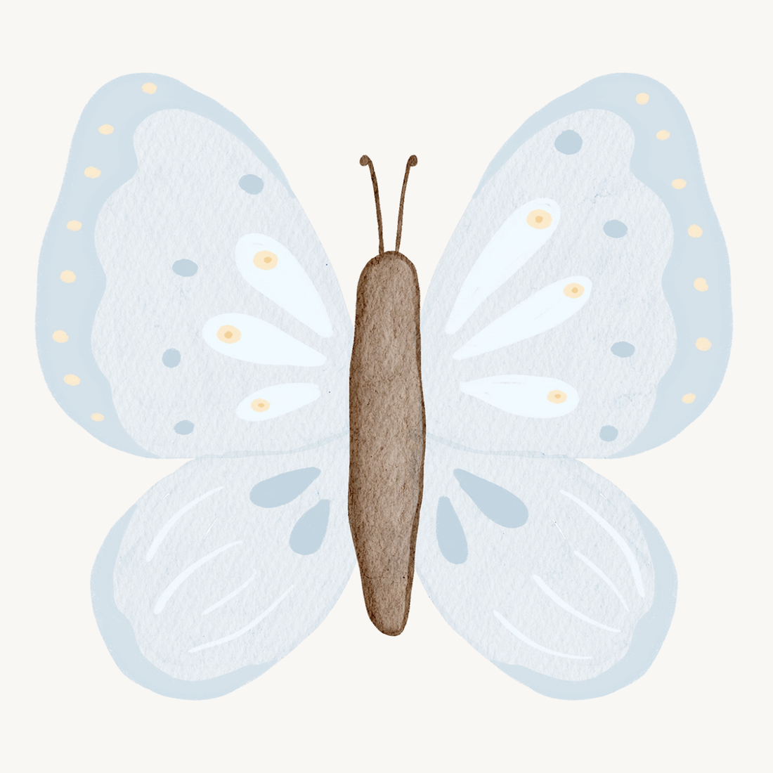 Hej Hanni Bügelbild Schmetterling hellblau