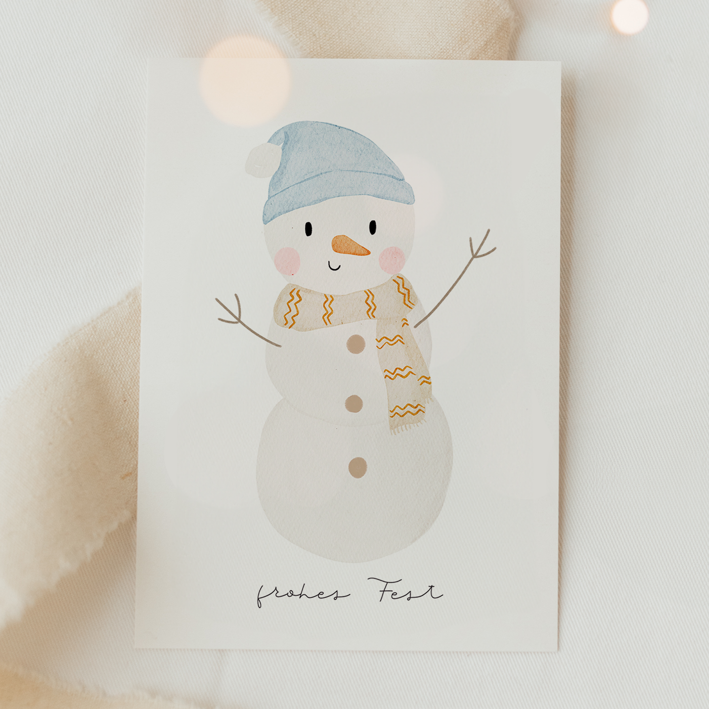 Hej Hanni Weihnachtskarte Schneemann