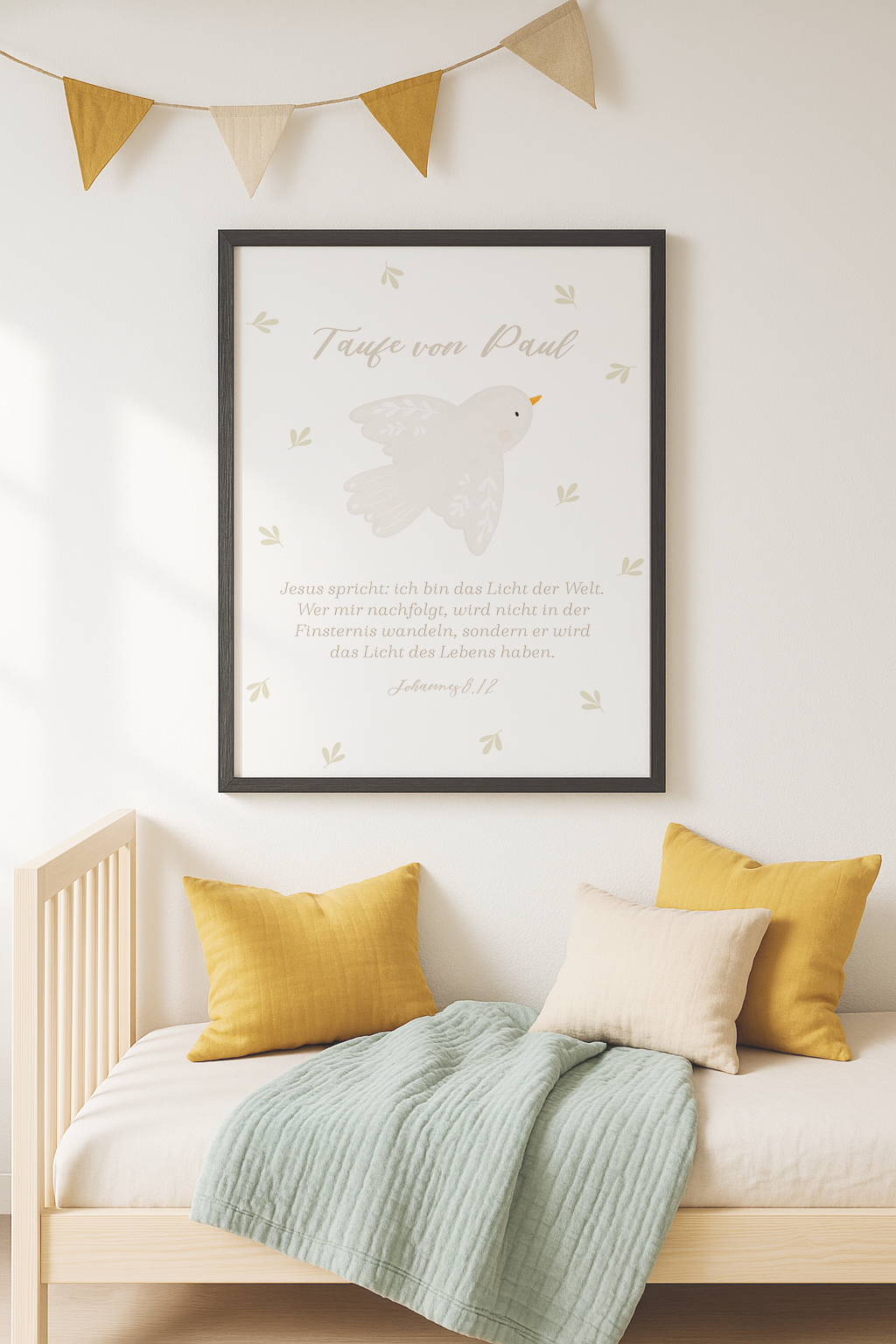 Poster Taufspruch Taube