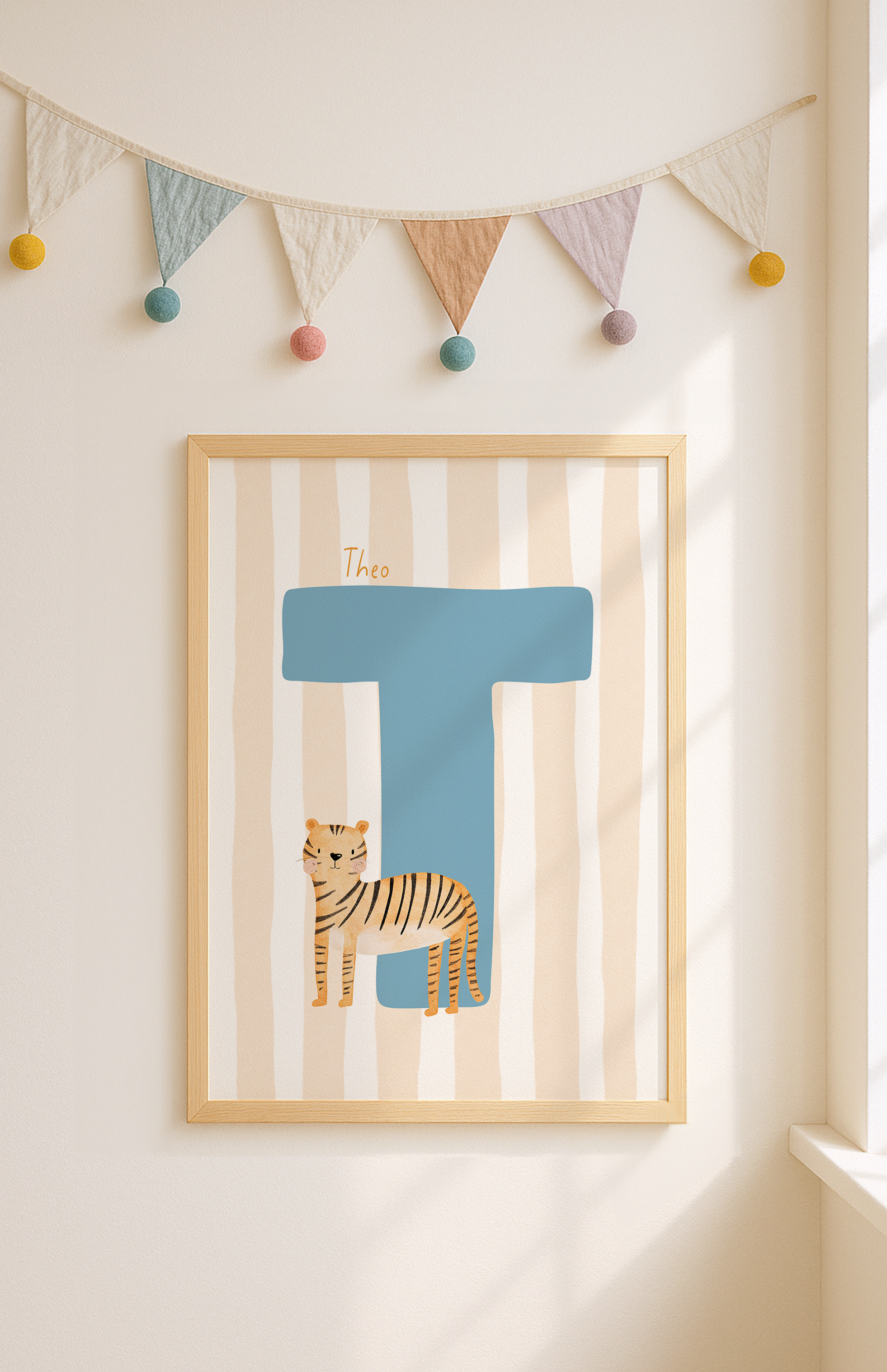 Buchstabenposter Tiger inkl. Rahmen