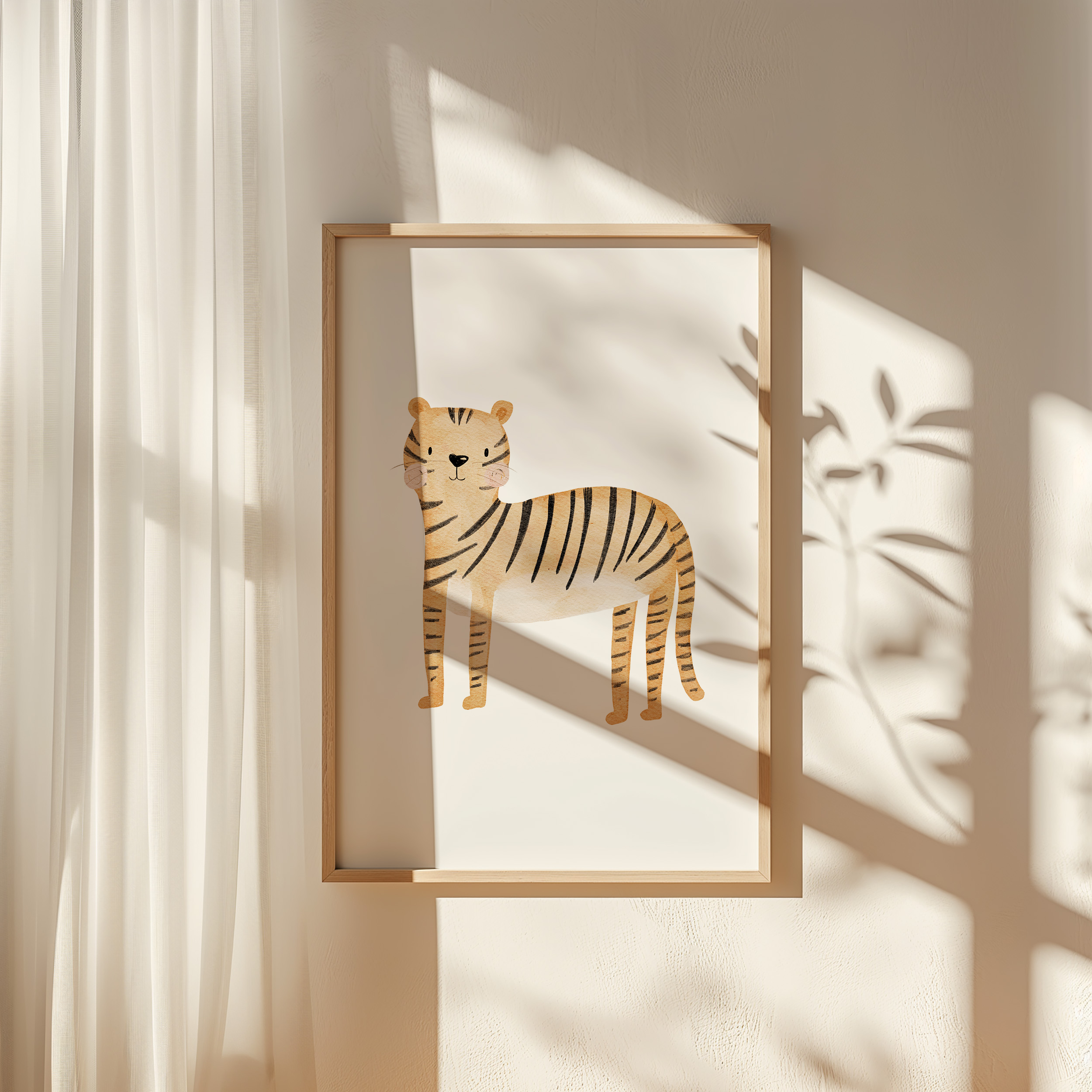 Kinderposter Safaritiere Tiger inkl. Rahmen