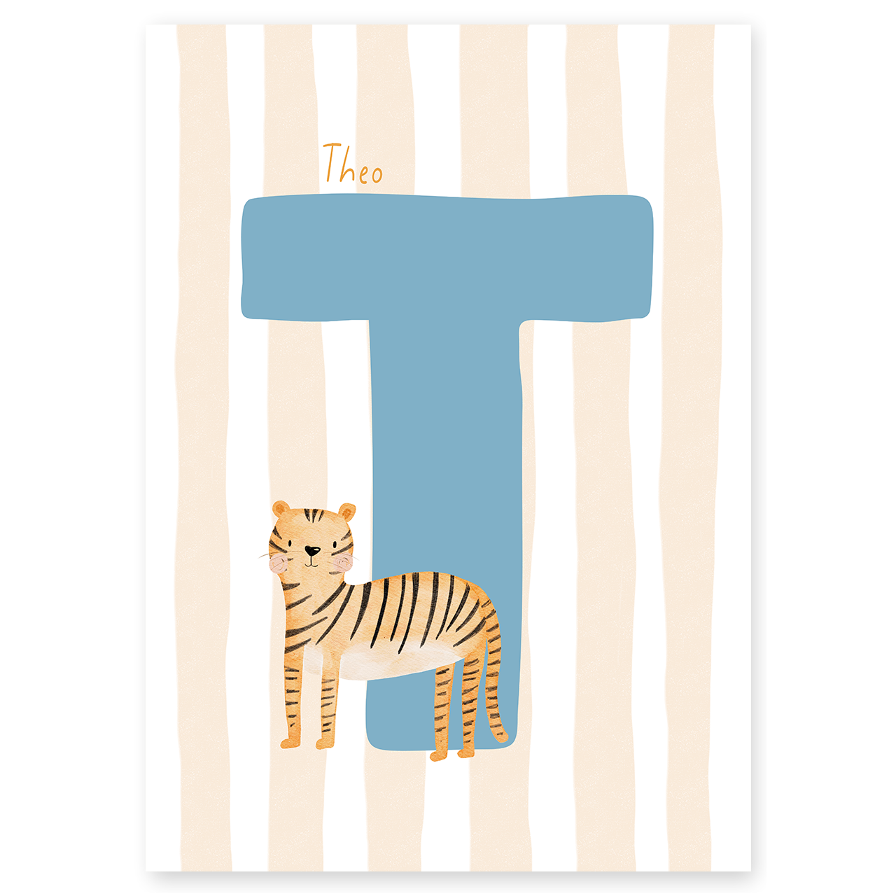 Buchstabenposter Tiger inkl. Rahmen