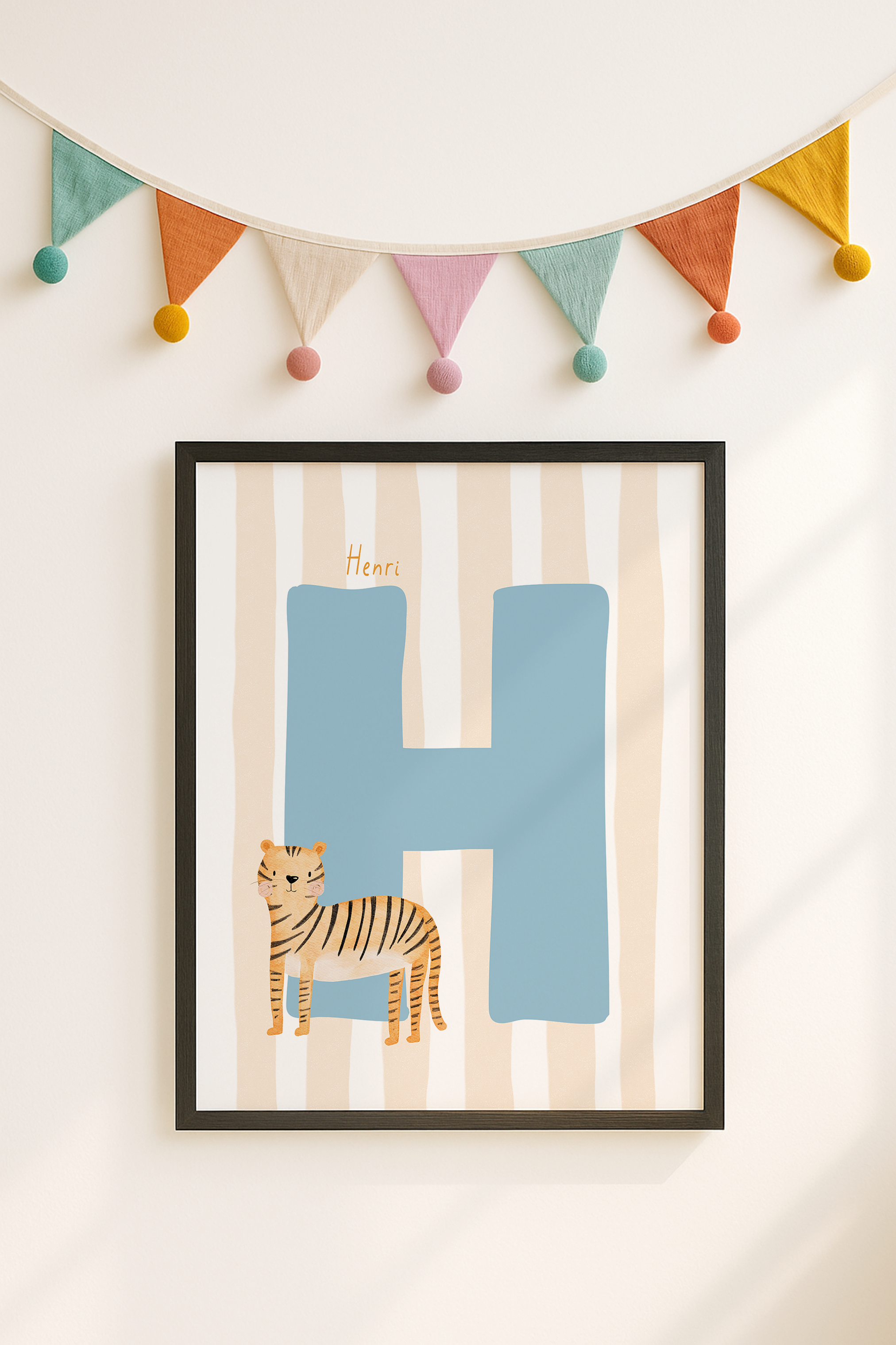 Buchstabenposter Tiger inkl. Rahmen