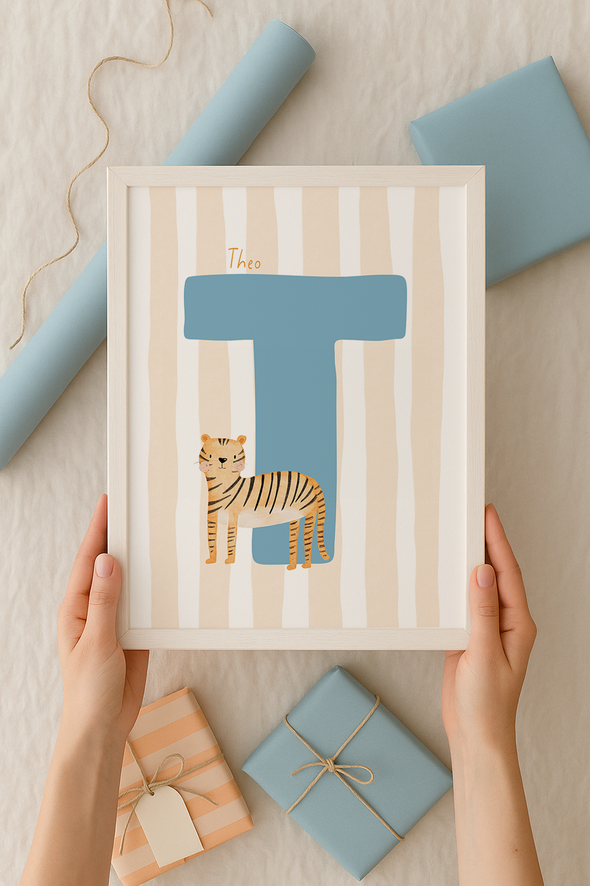 Buchstabenposter Tiger inkl. Rahmen