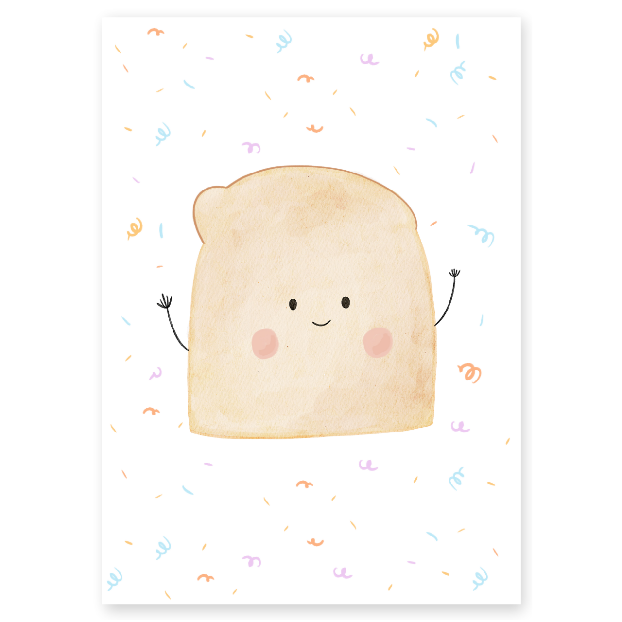 Kinderposter Toast Konfetti