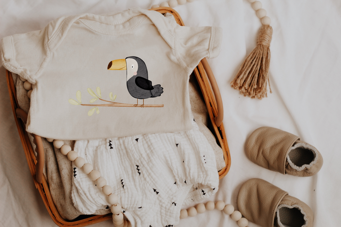 Hej Hanni Bügelbild Tukan