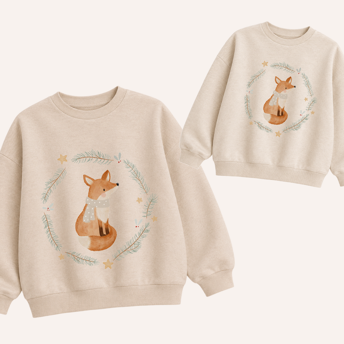 Hej Hanni Bügelbild Weihnachten Fuchs Kranz