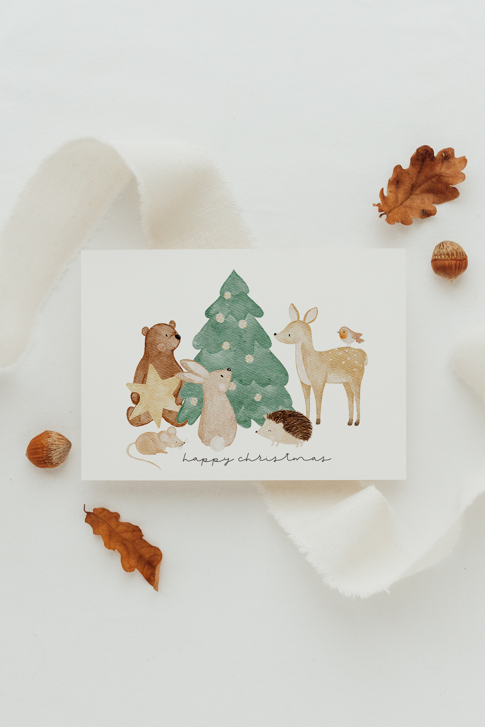 Hej Hanni Weihnachtskarte Waldtiere