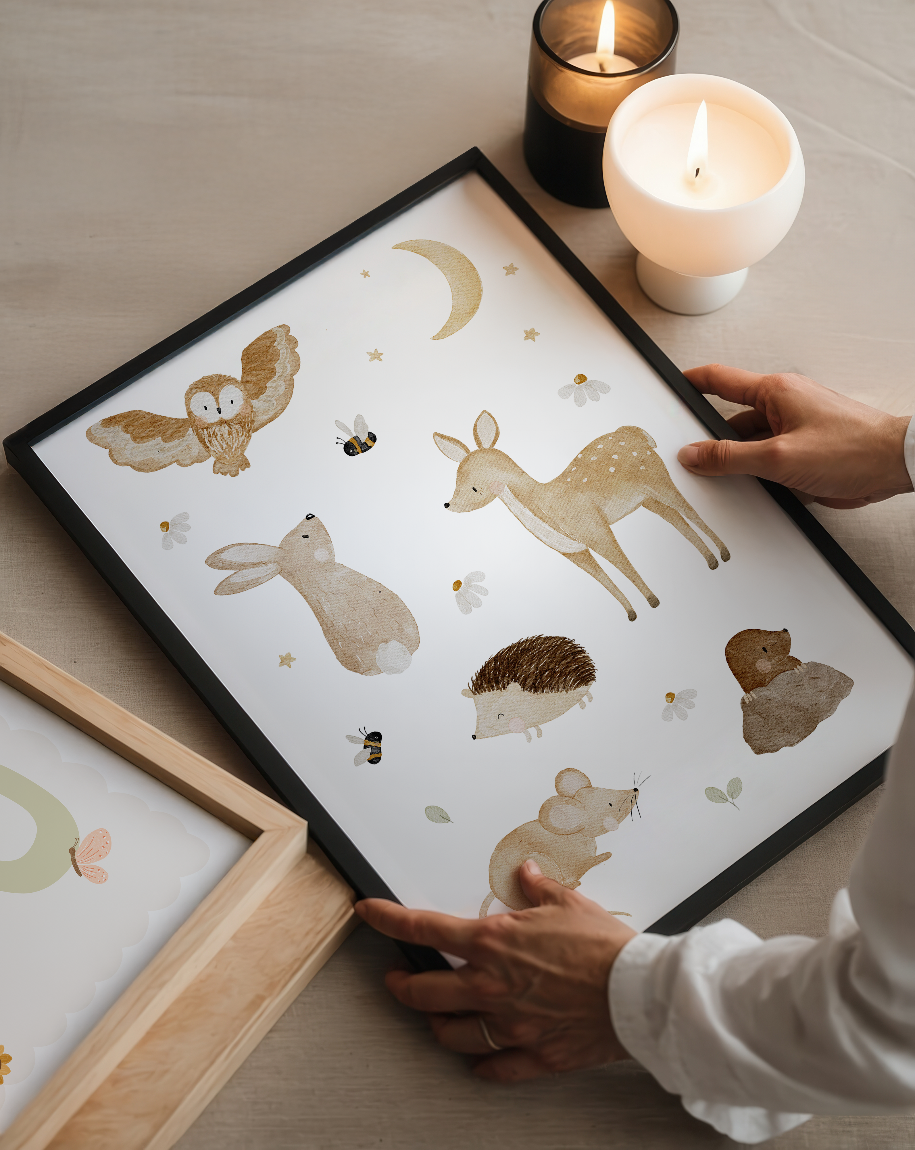 Kinderposter Waldtiere Bienen & Blumen