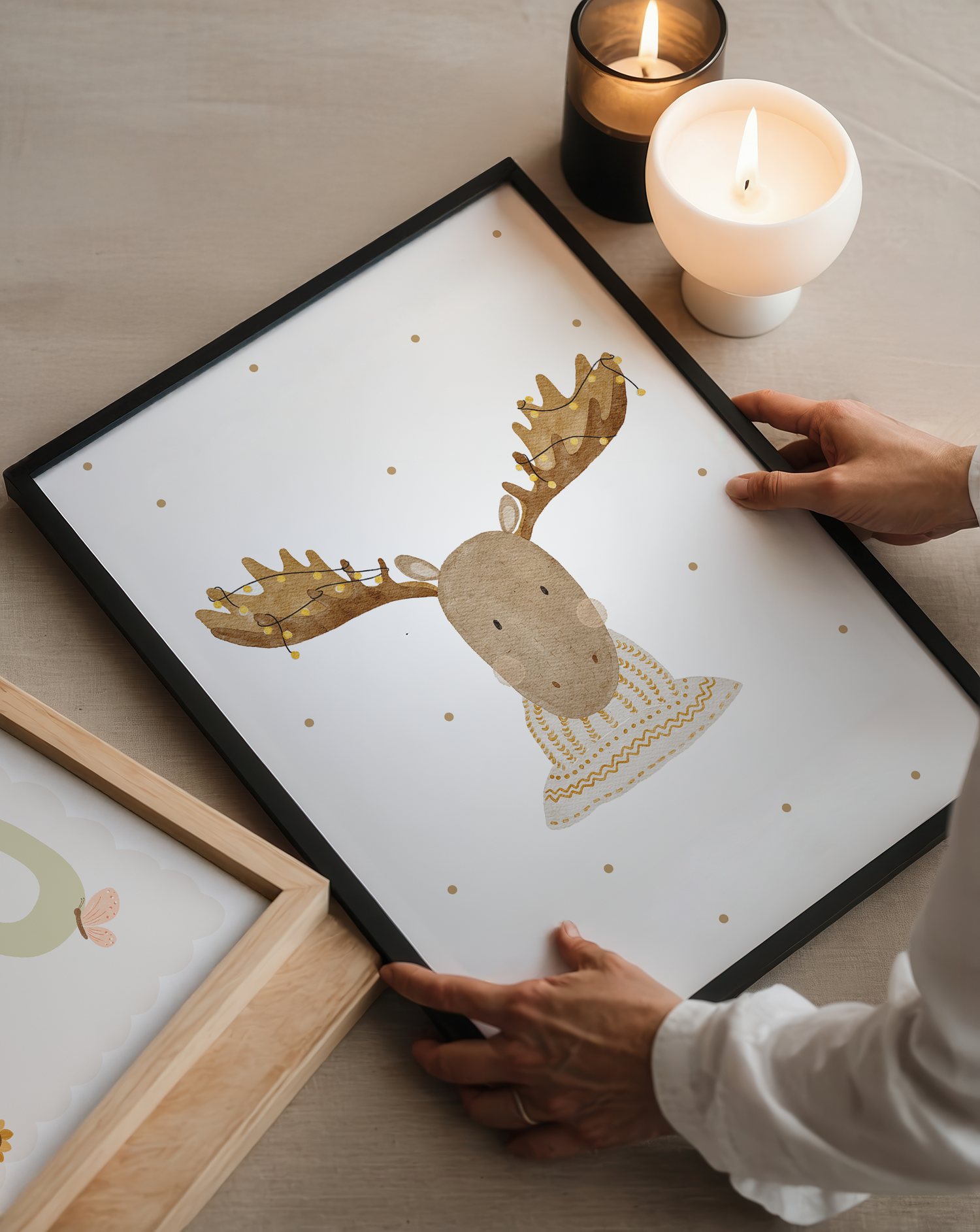 Kinderposter Weihnachten Elch