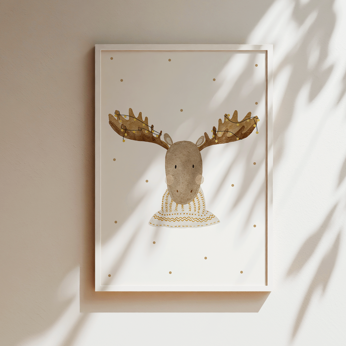 Kinderposter Weihnachten Elch inkl. Rahmen
