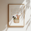 Kinderposter Weihnachten Heißluftballon Bär & Biene inkl. Rahmen