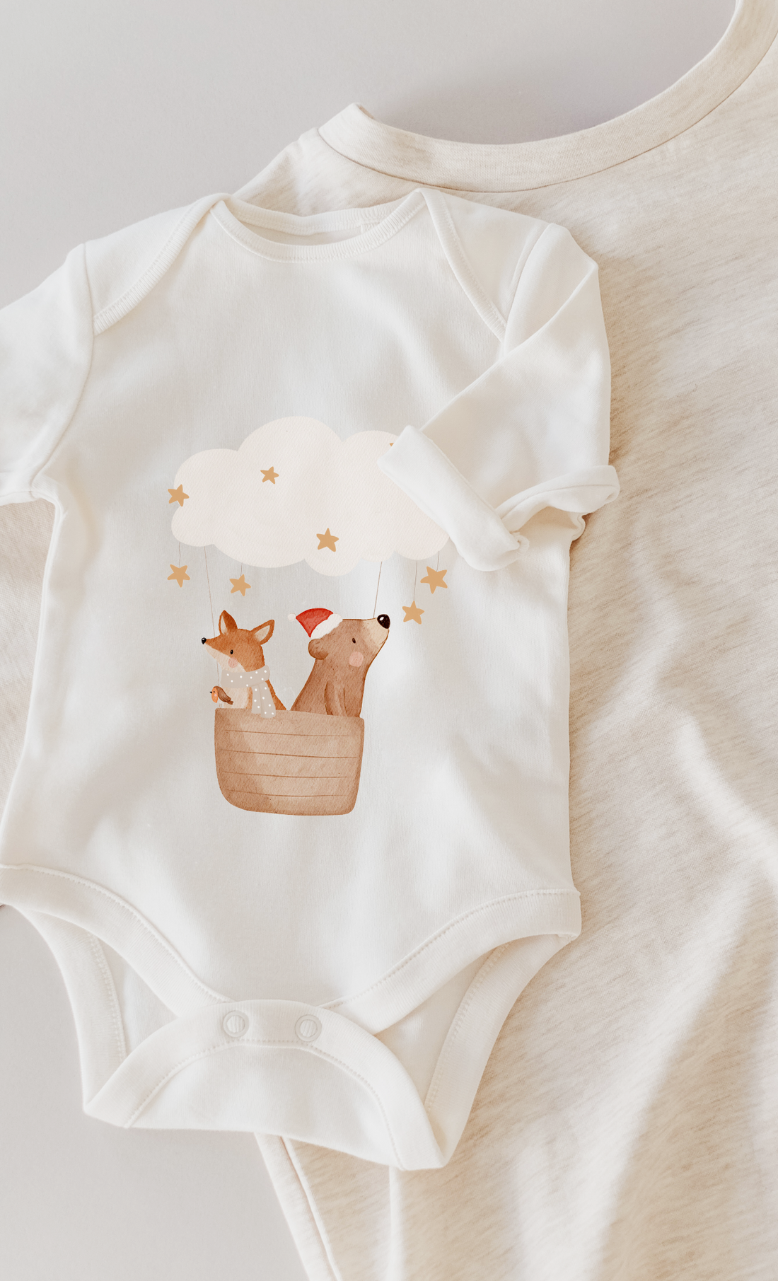 Hej Hanni Bügelbild Weihnachten Heißluftballon Bär & Fuchs