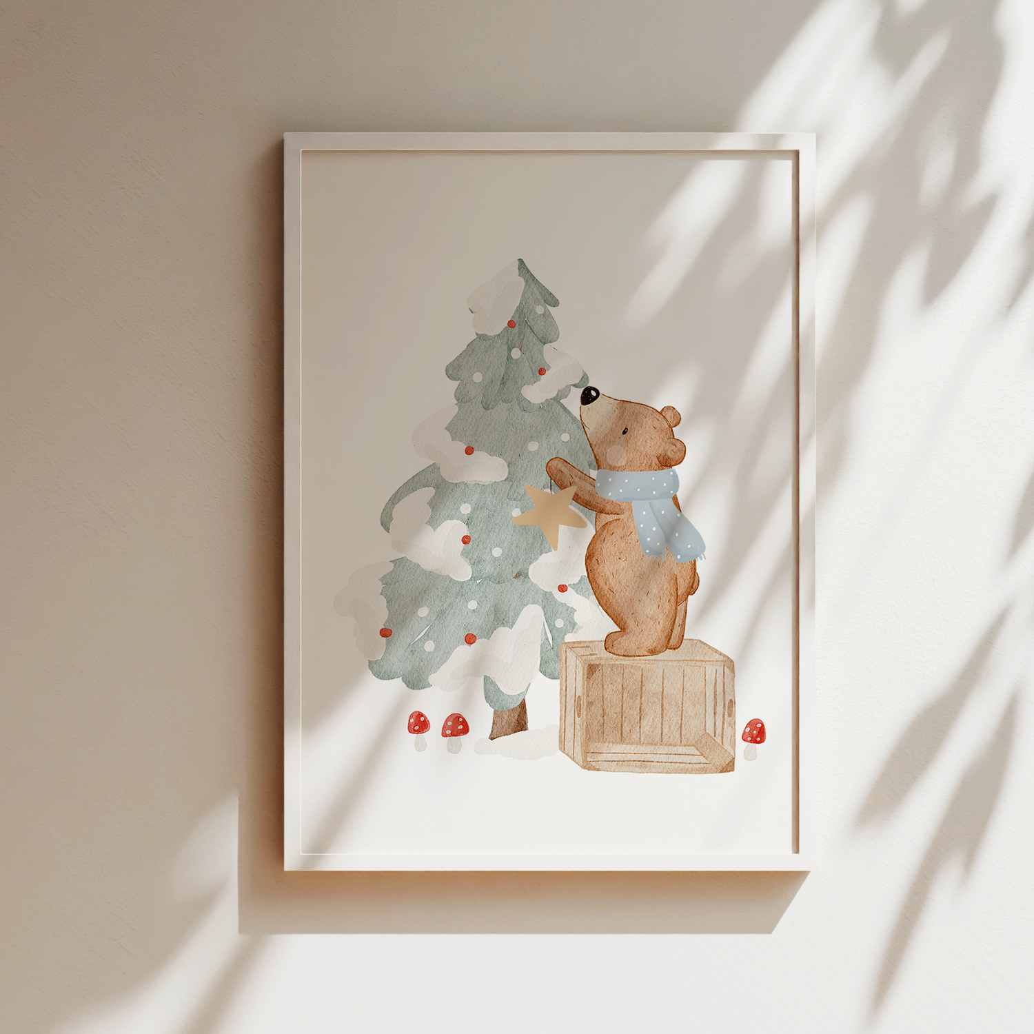 Kinderposter Kleiner Bär Weihnachtsbaum