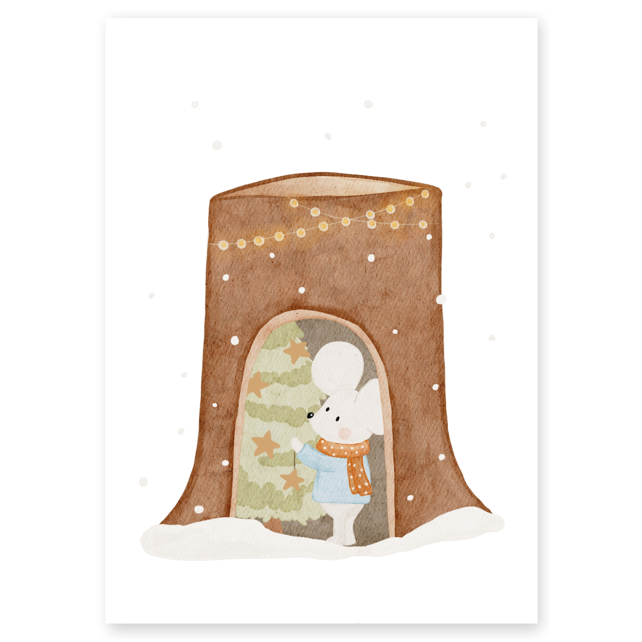 Kinderposter Kleine Maus im Baumhäuschen