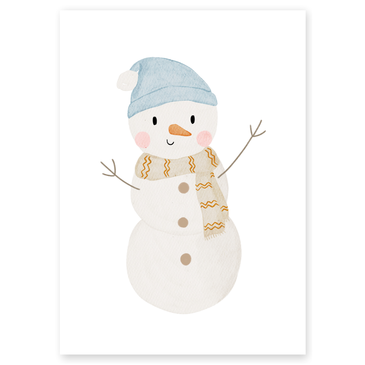 Kinderposter Weihnachten Schneemann