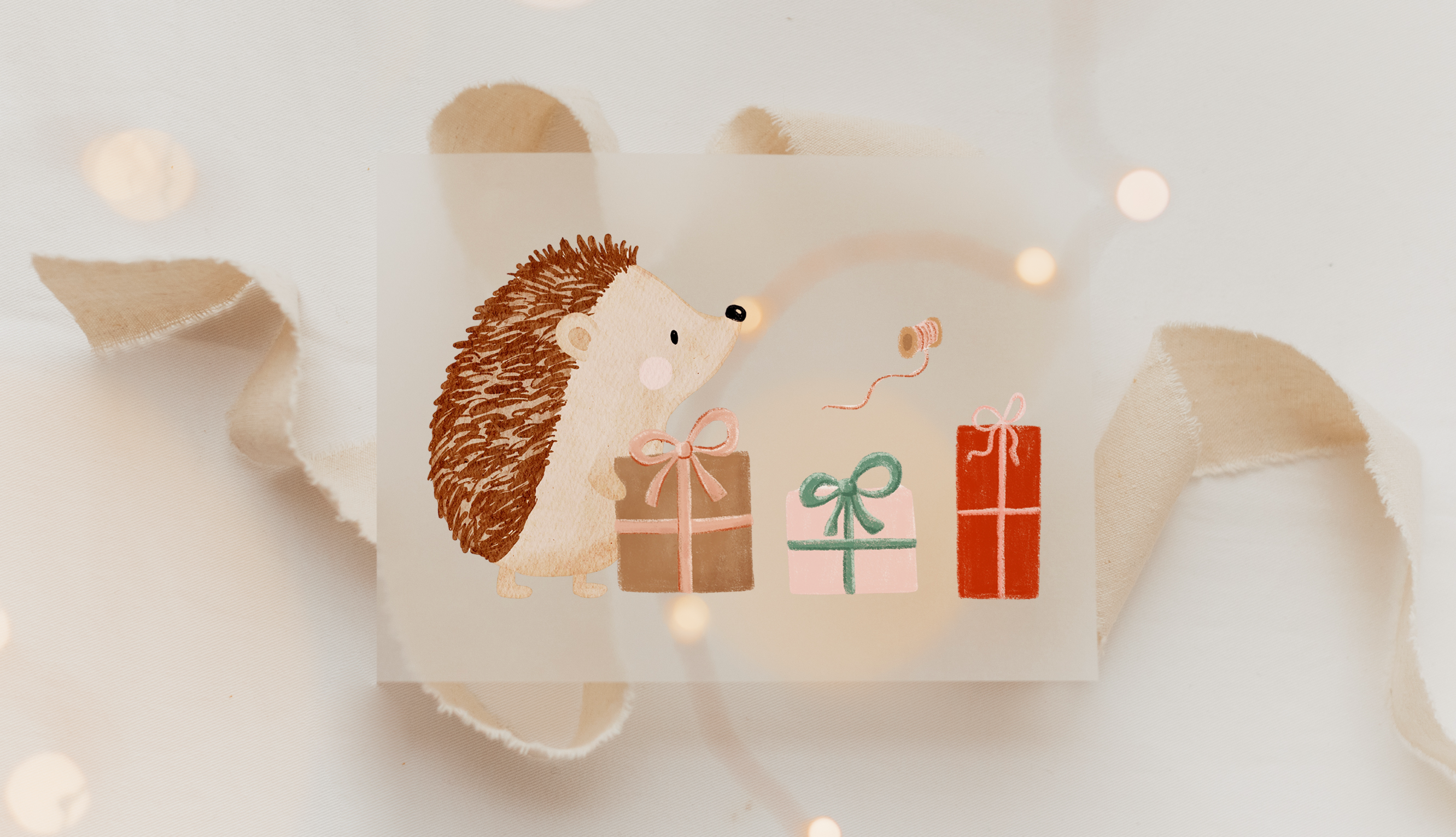 Hej Hanni Bügelbild Weihnachten Igel Geschenke