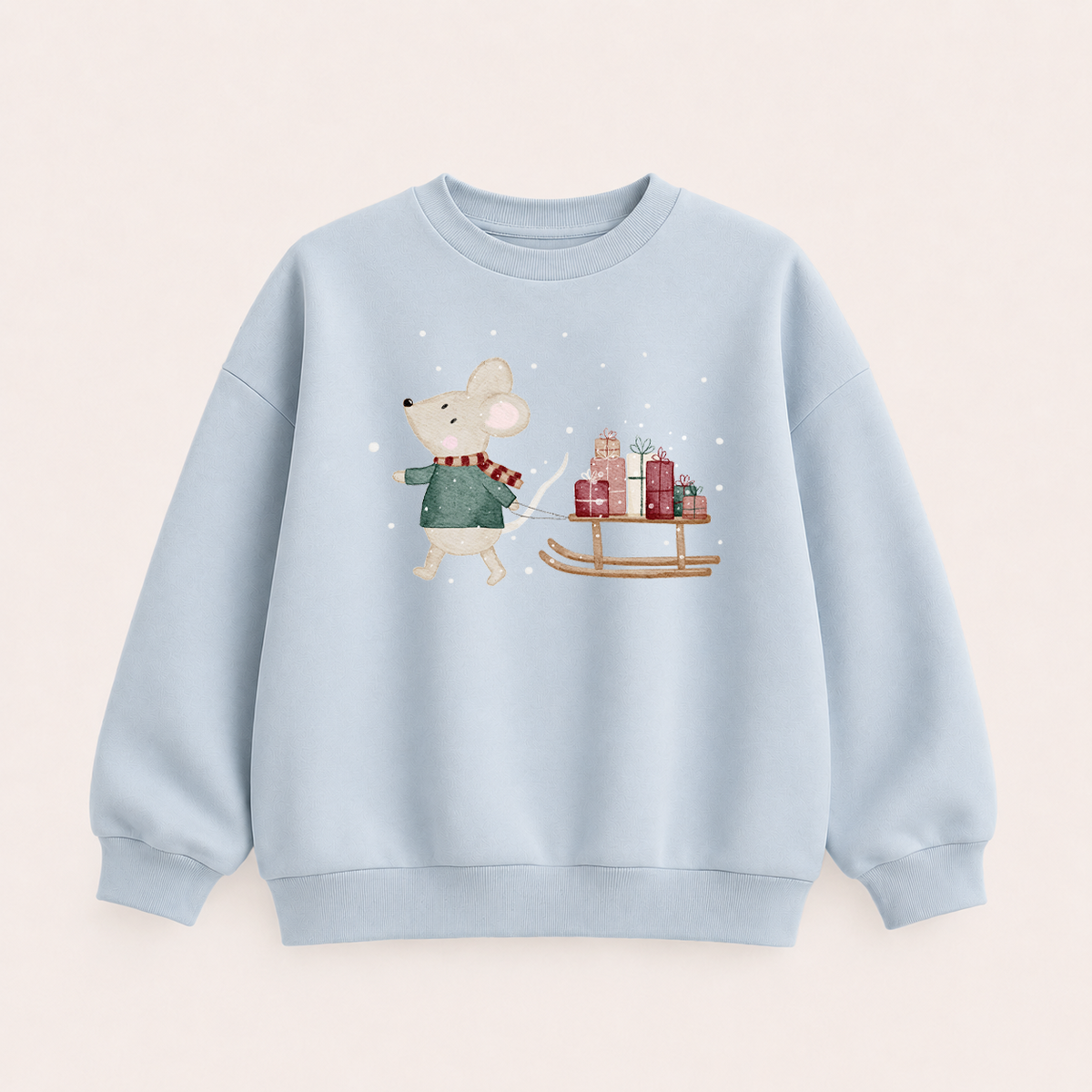 Hej Hanni Bügelbild Weihnachten Maus Geschenke Schlitten