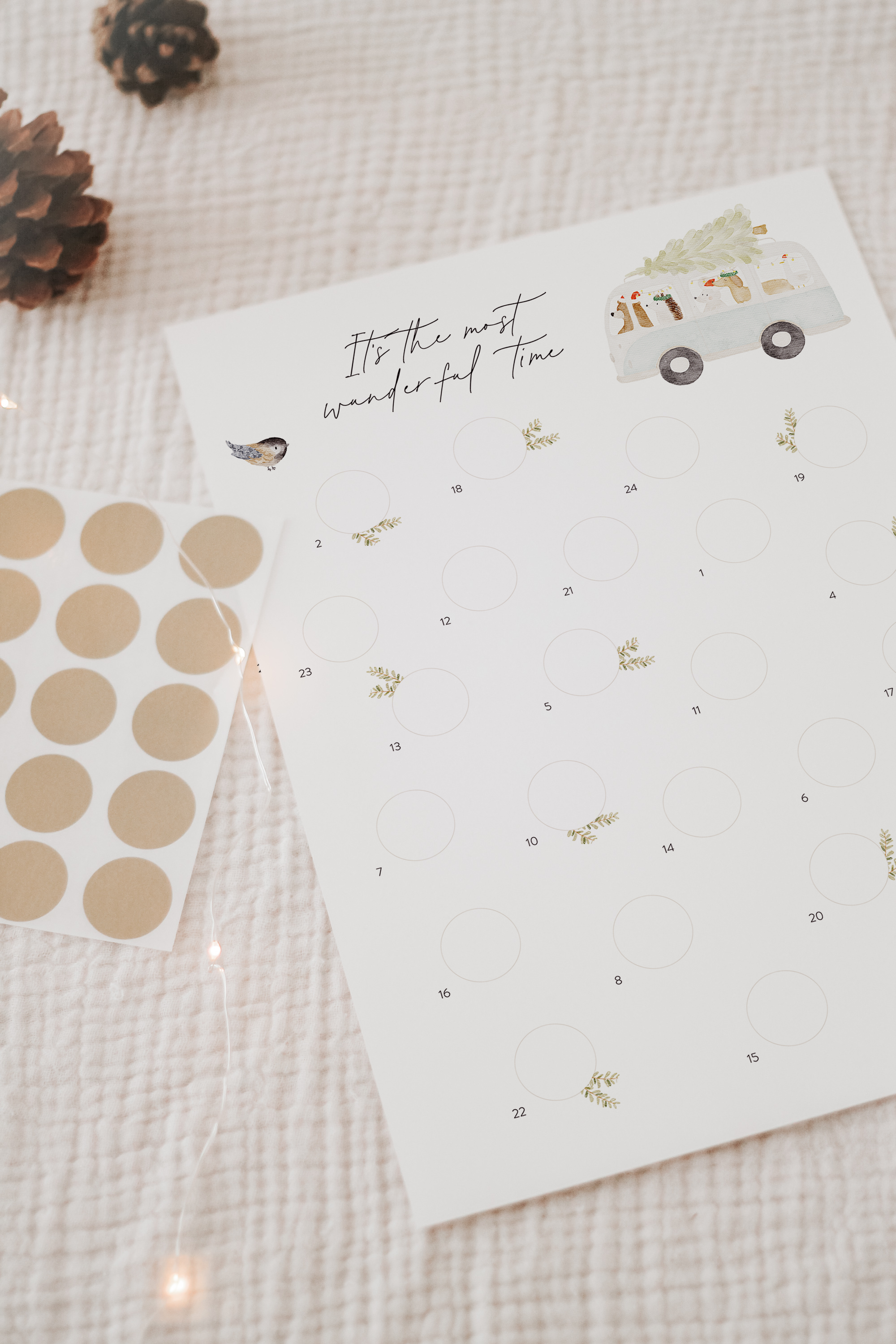 Hej Hanni Adventskalender zum Freirubbeln Weihnachtsbus