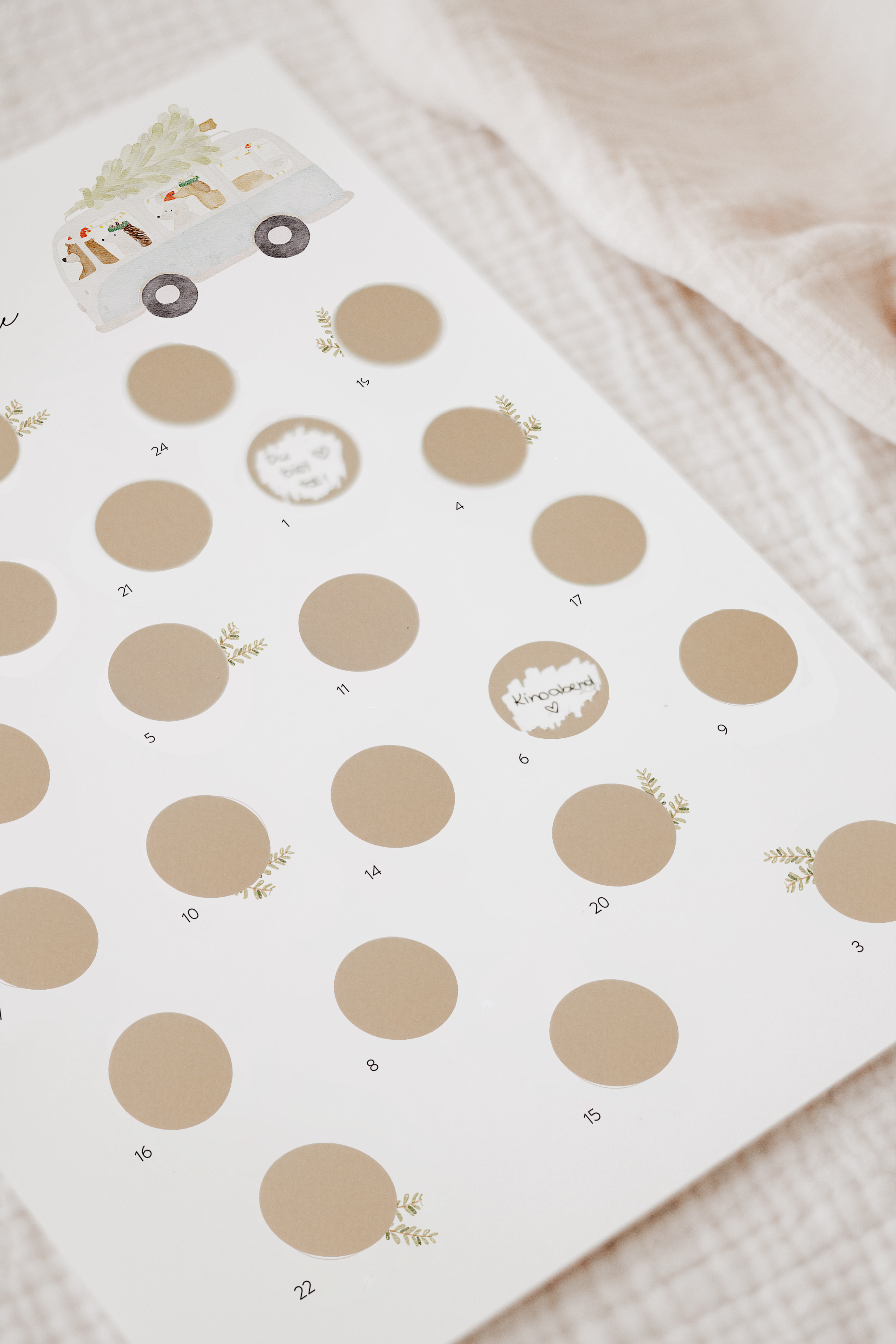 Hej Hanni Adventskalender zum Freirubbeln Weihnachtsbus