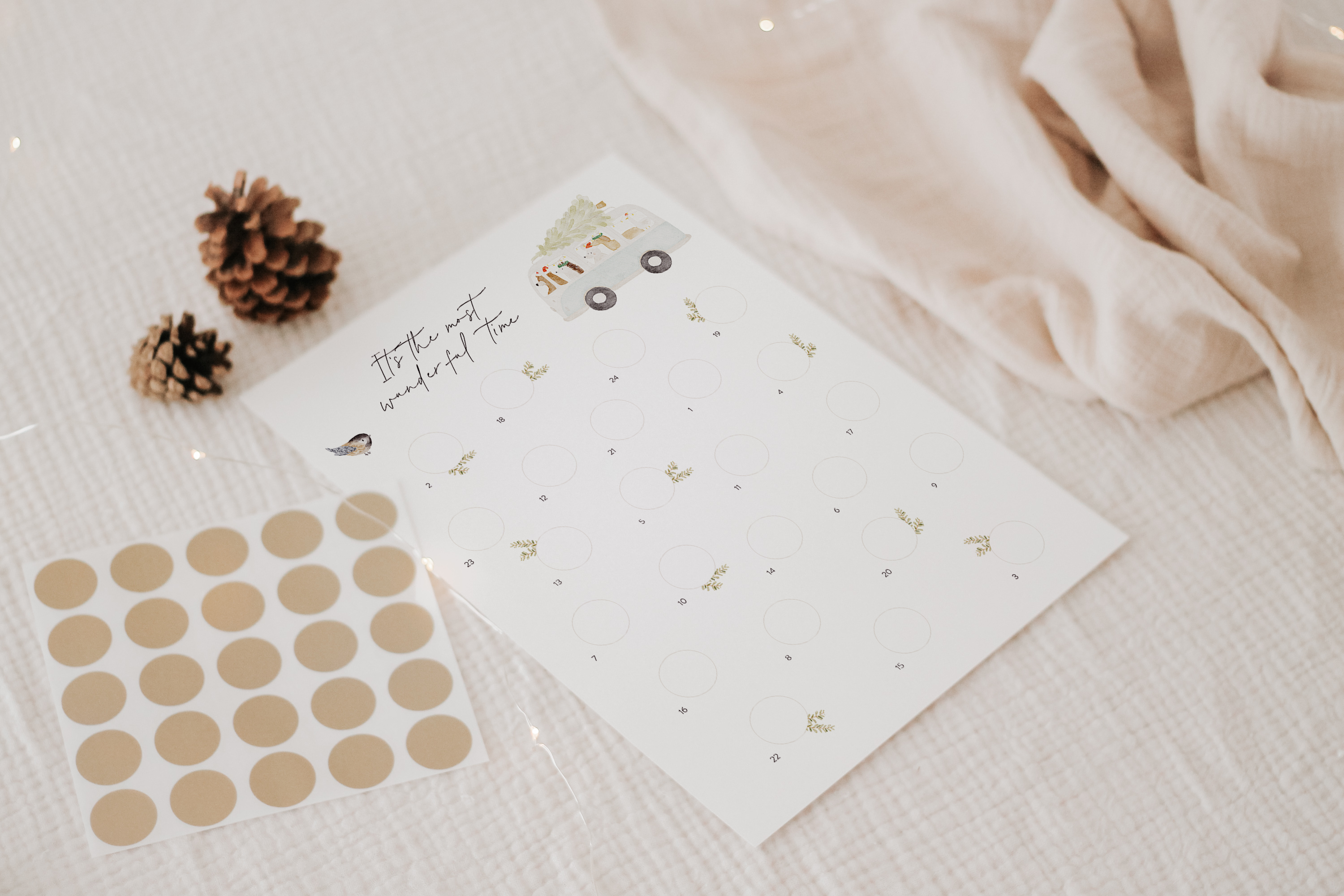 Hej Hanni Adventskalender zum Freirubbeln Weihnachtsbus