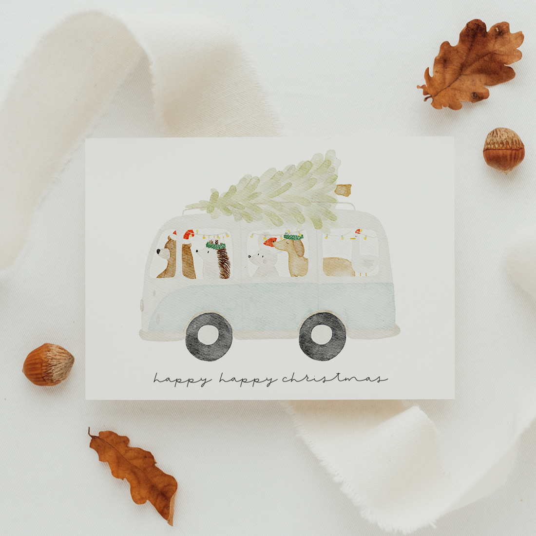 Hej Hanni Weihnachtskarte Weihnachtsbus