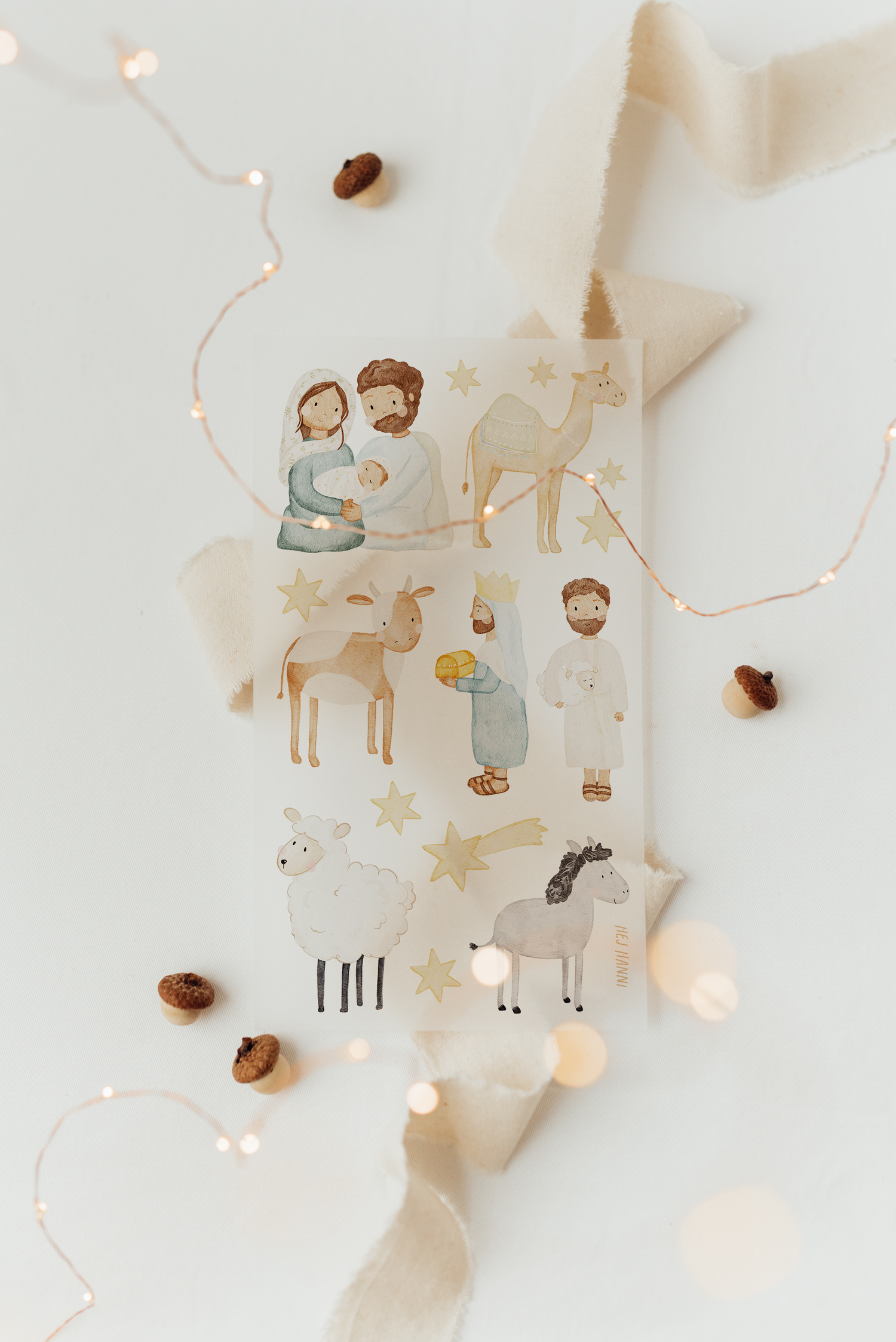 Hej Hanni Bügelbilderset Weihnachtsgeschichte 14x25cm
