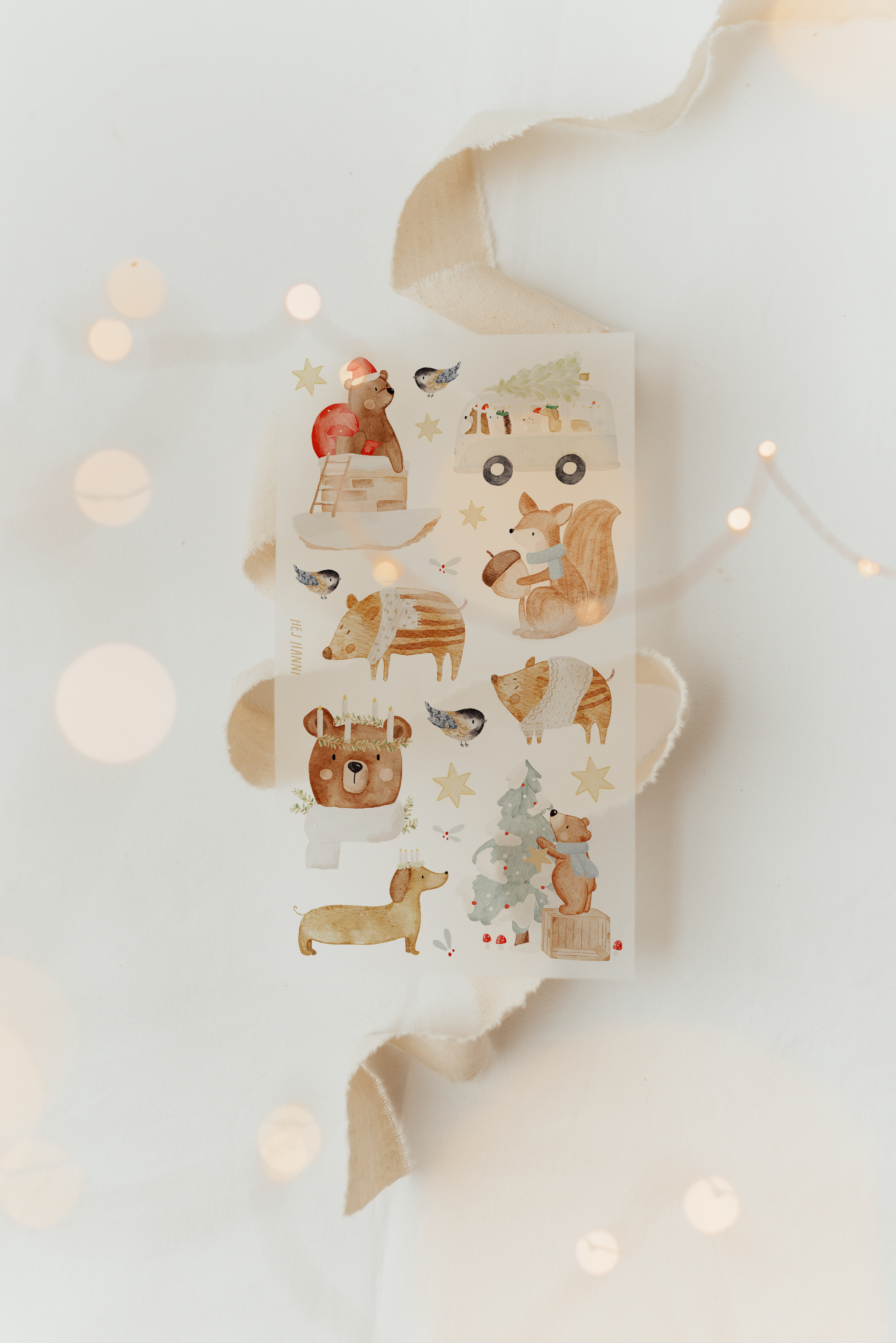 Hej Hanni Bügelbilderset Weihnachtstiere 14x25cm