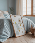 Kinderposter Weltraum Bär & Gans inkl. Rahmen