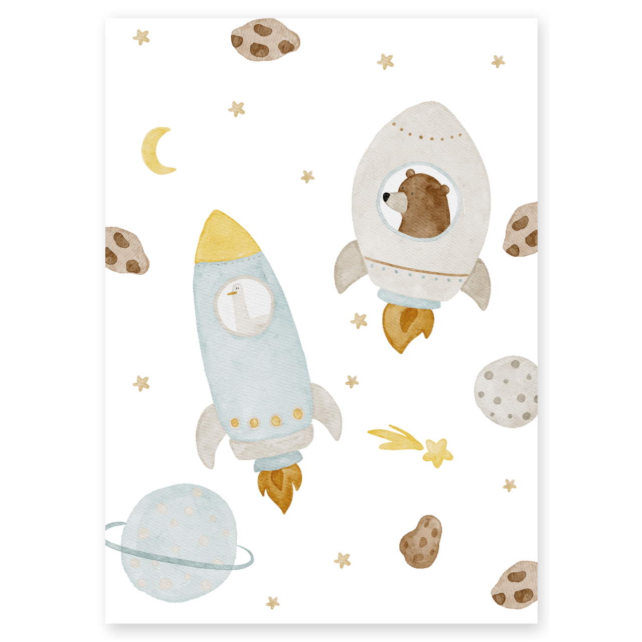 Kinderposter Weltraum Bär & Gans