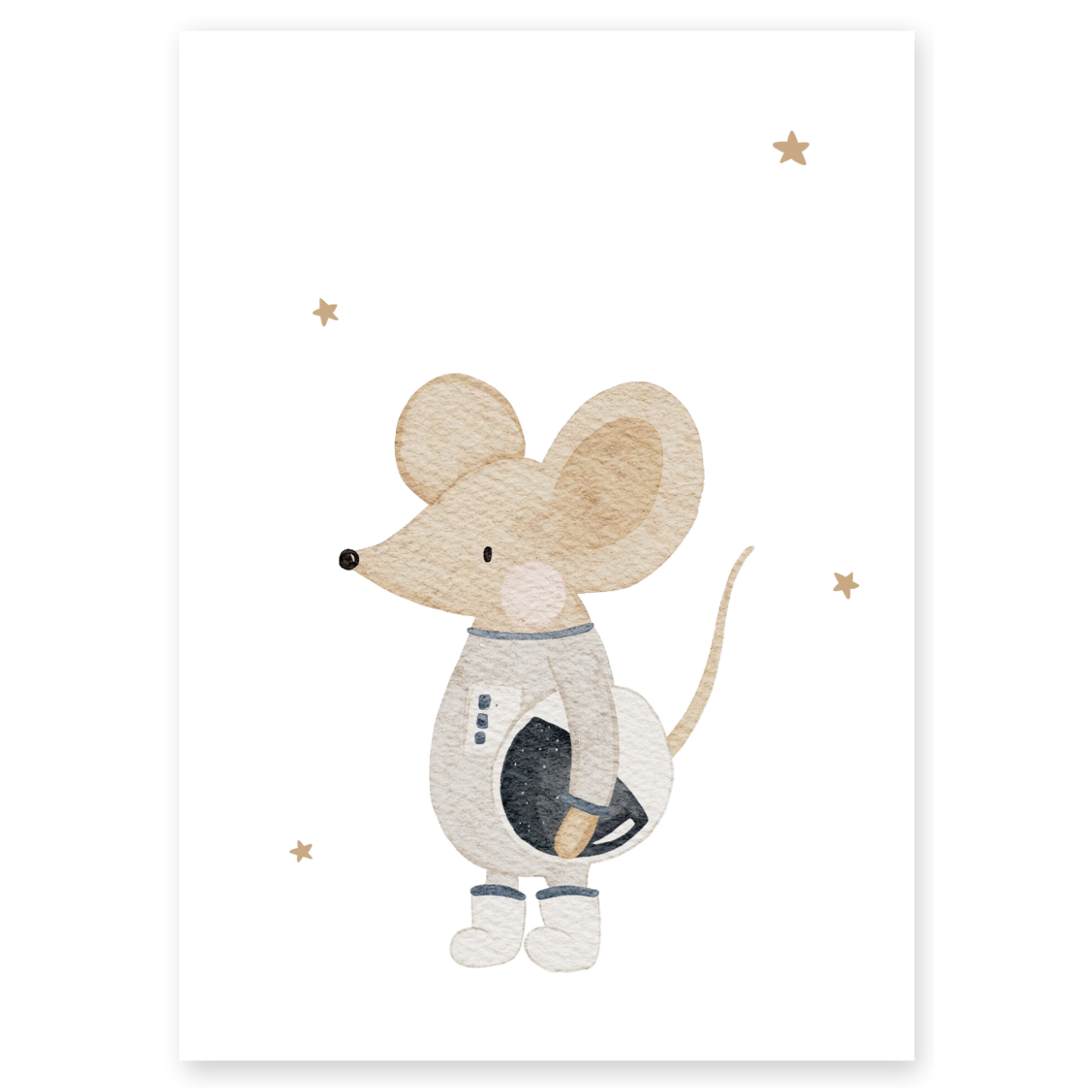Kinderposter Weltraum Maus Astronaut