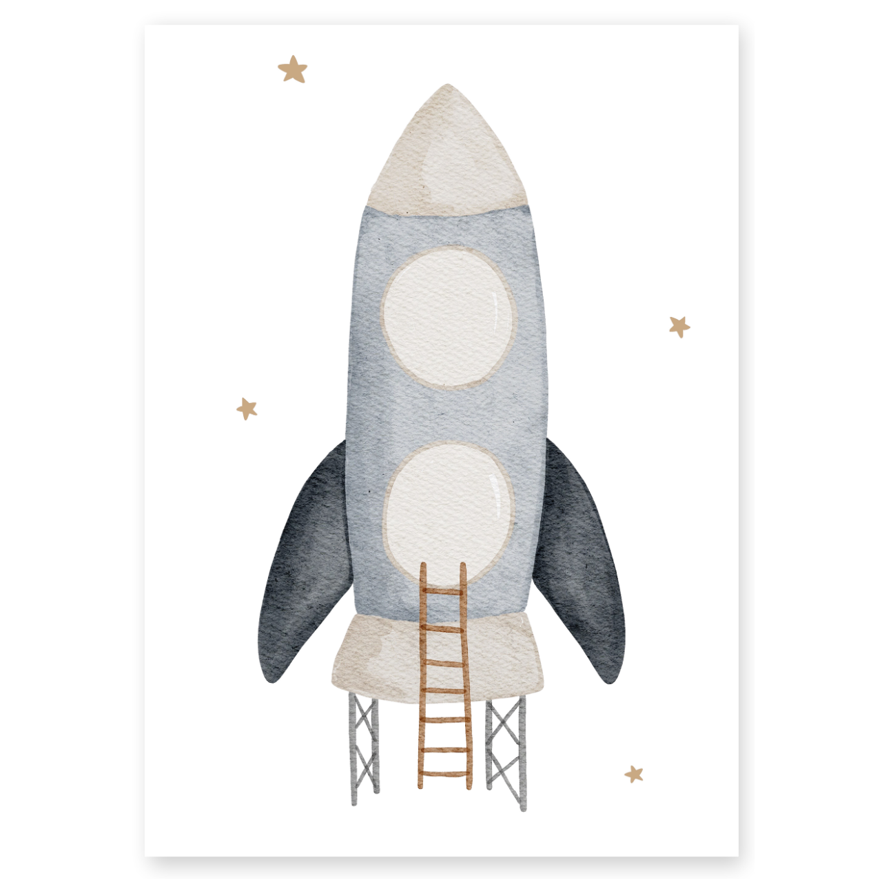 Kinderposter Weltraum Rakete