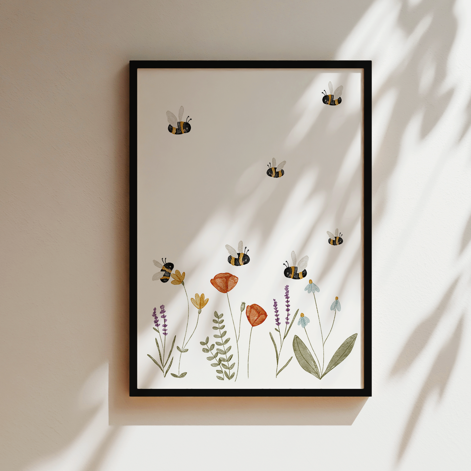 Kinderposter Wildblumen & Hummeln