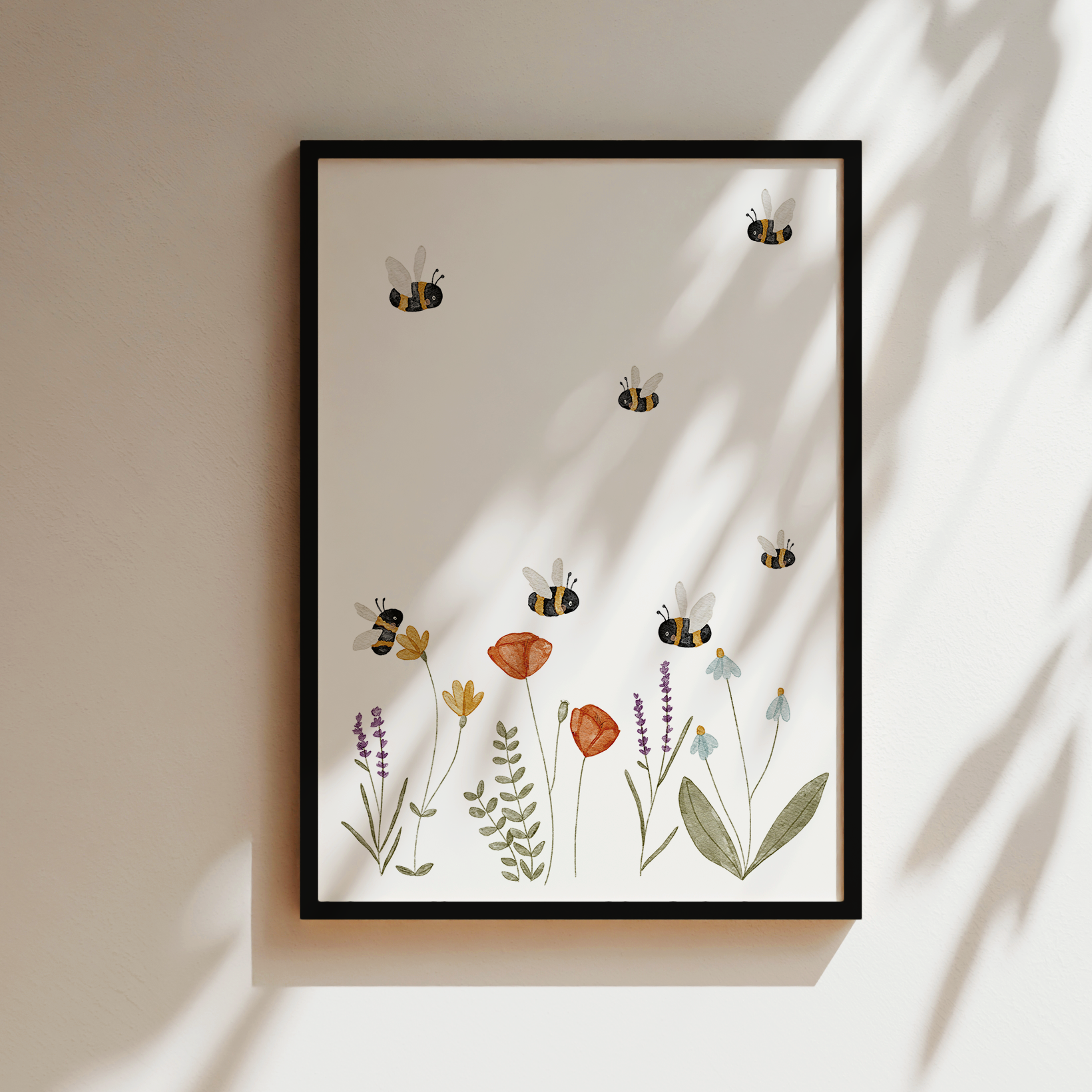 Kinderposter Wildblumen & Hummeln