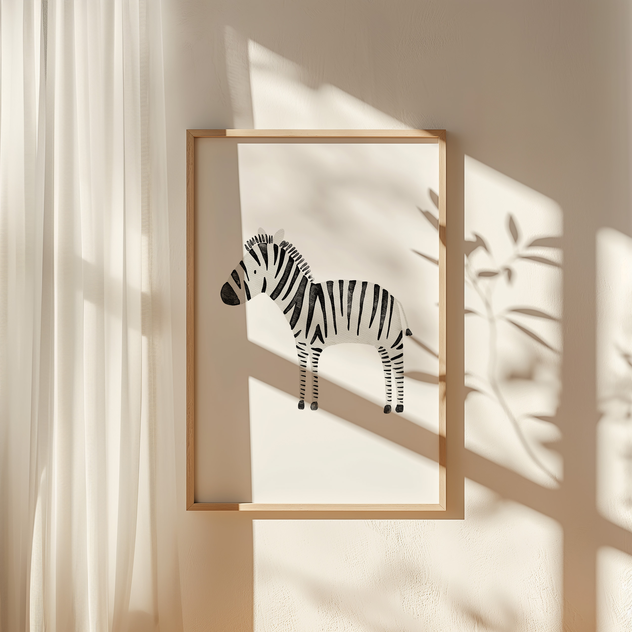Kinderposter Safaritiere Zebra inkl. Rahmen