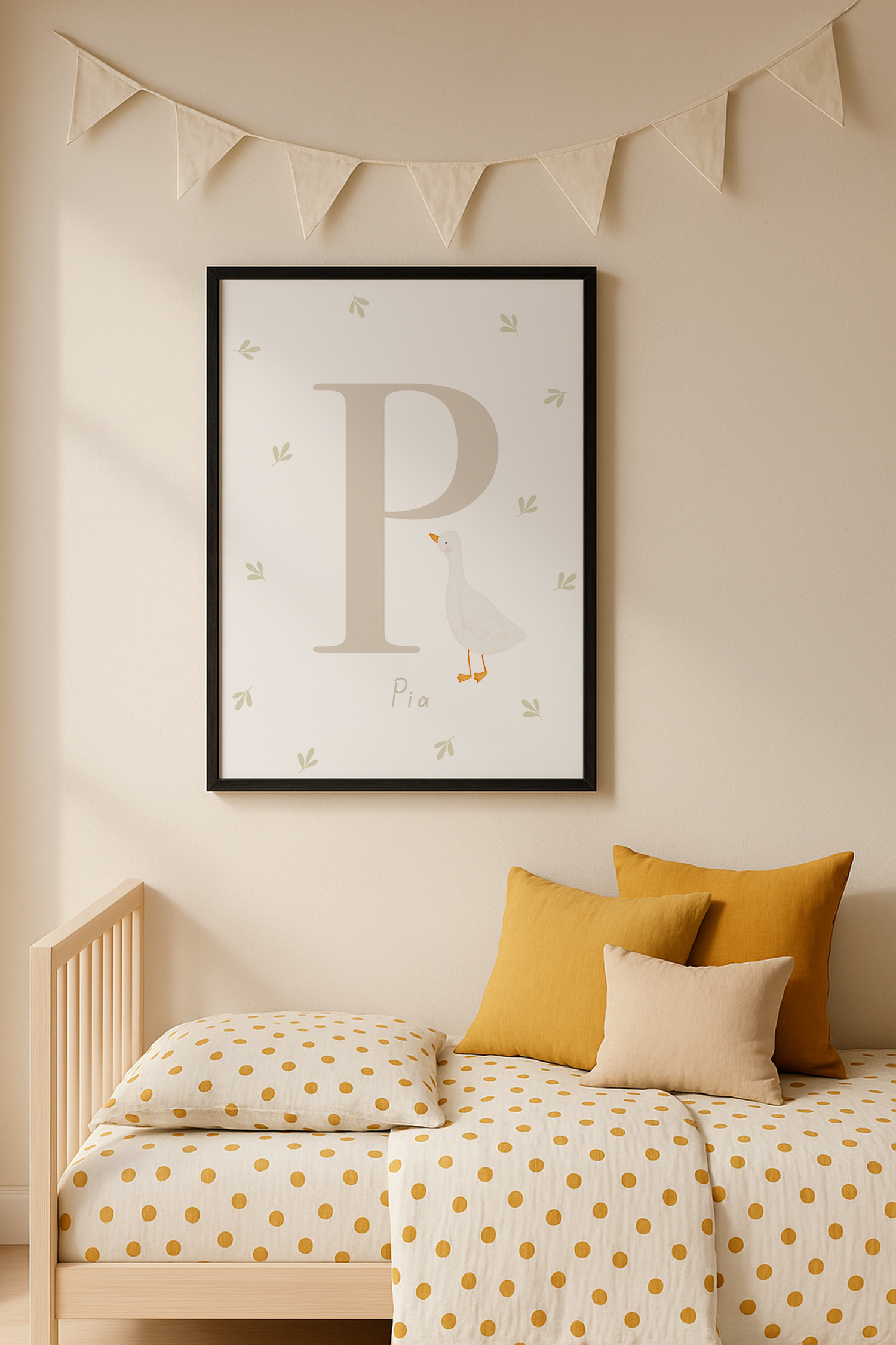 Buchstabenposter beige Gans