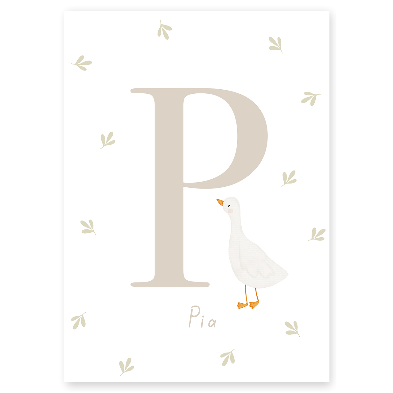 Buchstabenposter beige Gans